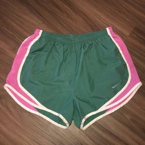 Green & Pink Women’s NIKE running shorts!!